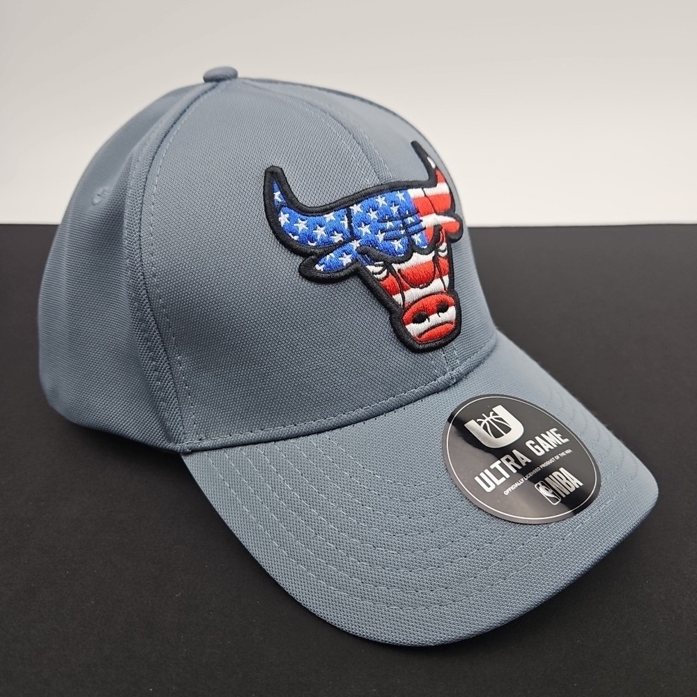 Patriotic Chicago Bulls NBA USA Flag Cap Hat Ultra Game New One Size